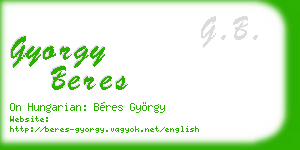 gyorgy beres business card
